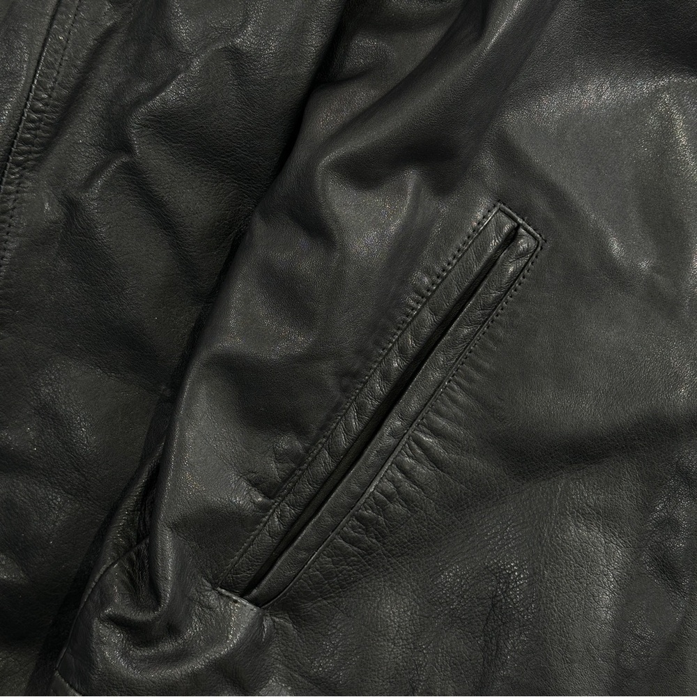 J Crew women leather jacket everyday black large - Picture 9 of 12